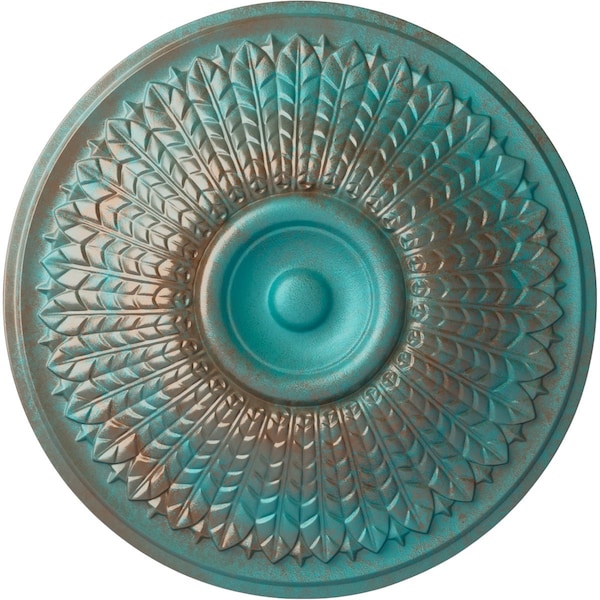 Ekena Millwork Modena Ceiling Medallion (Fits Canopies up to 5 1/4"), 23 1/2"OD x 3 1/2"P, Copper Green Patina CM23MOCGS - main